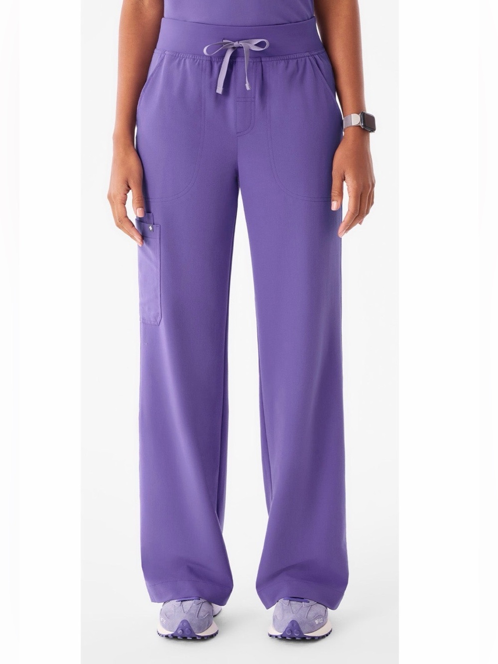 Figs Isabel amethyst wide leg scrub bottoms